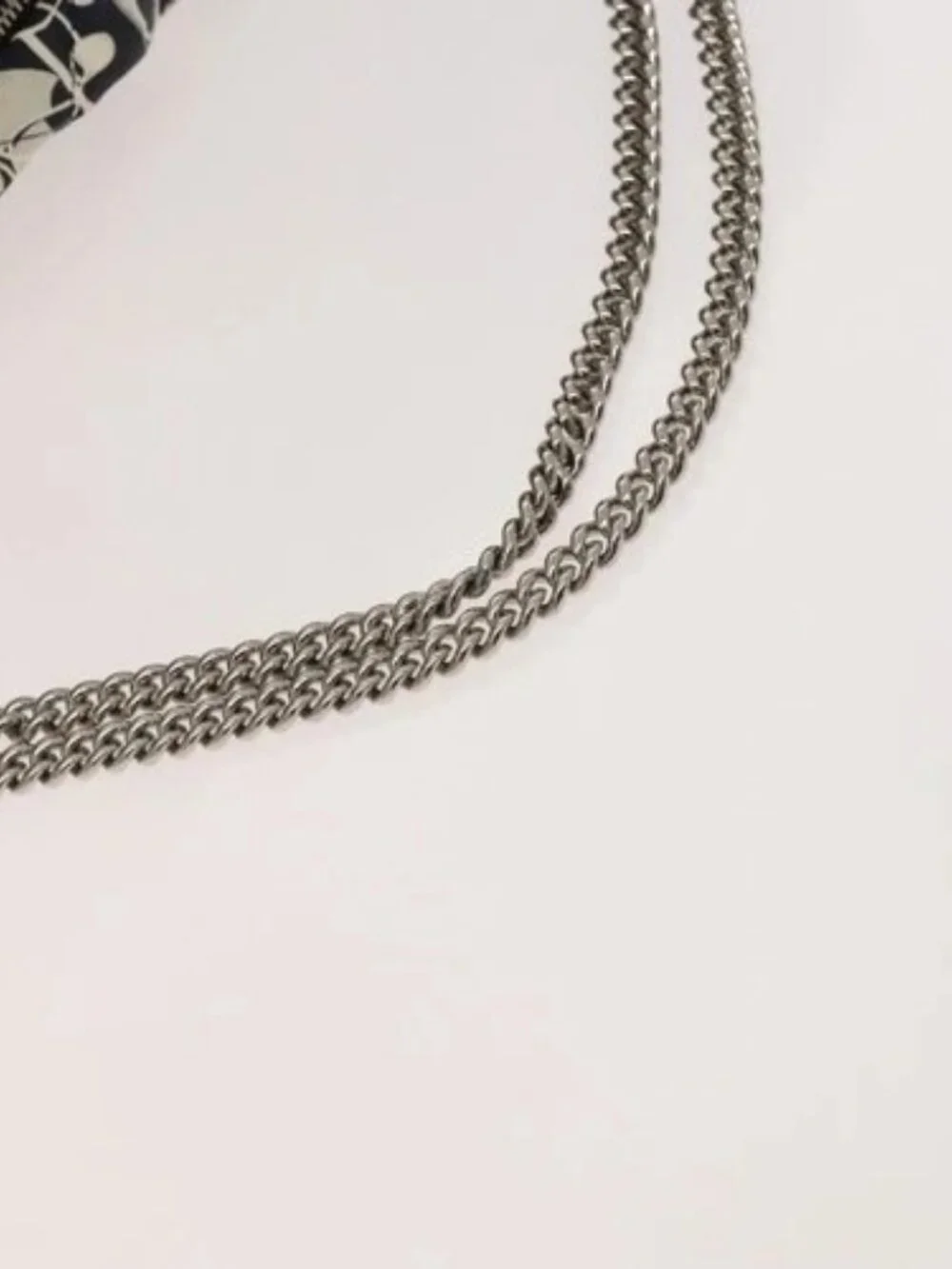 CHANEL Matelasse Chain Shoulder Bag Silk Black Silver CC Auth 120924